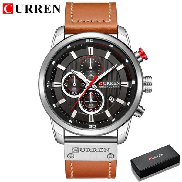 New Men Leather Sports Watches Men's Army Military Quartz Wristwatch Chronograph Male Clock Relogio Masculino - Image 11