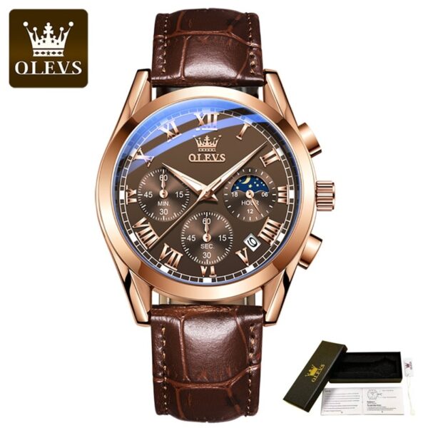 New Elite Mens Quartz Watches Business Dress Waterproof Wristwatch Men Luxury Breathable Leather Sports watch men Gifts - Image 7