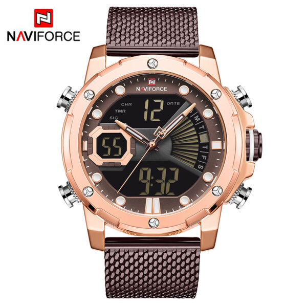 Original Watches For Men Luxury Brand Quartz Dual Display Military Sports Wrist Watch Mesh Steel Band Waterproof Clock - Image 13