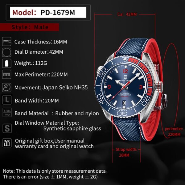 PAGANI DESIGN Classic Luxury Men Mechanical Wristwatch Sapphire Glass Clock Top Brand Stainless Steel Waterproof Automatic Watch - Image 2