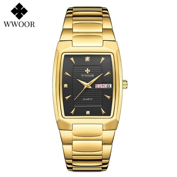 Men's Wristwatch  WWOOR Brand Luxury Quartz Watch Waterproof Business Male Date Clock Casual Fashion Black Relogio Masculino - Image 4