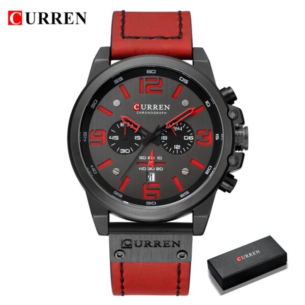 Men Watches Top Luxury Brand Waterproof Sport Wrist Watch Chronograph Quartz Military Genuine Leather Relogio Masculino - Image 7