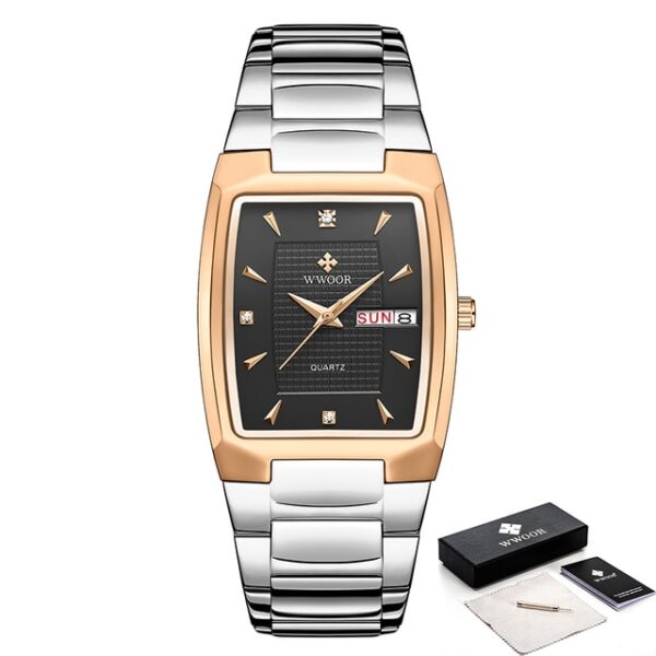 New Square Watch Men - Luxury Stainless Steel Gold Quartz Wristwatch - Image 8