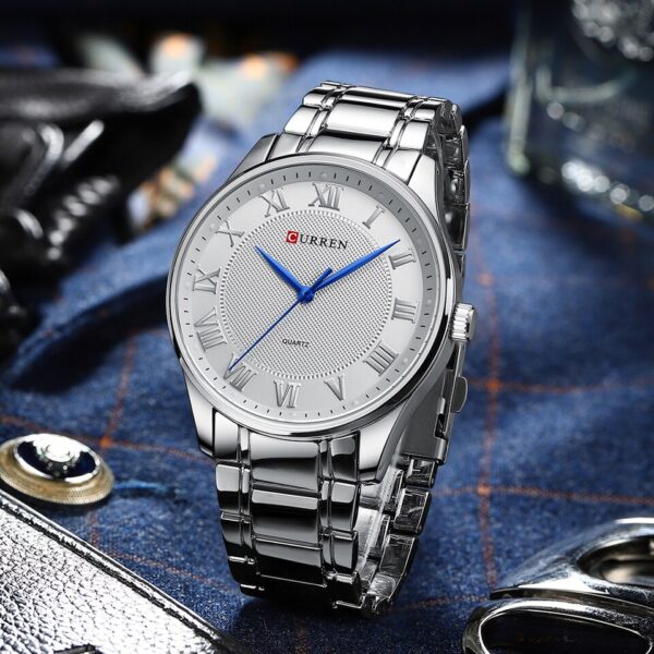 Classic Casual Watch for Men with Stainless Steel Band Simple Quartz Wristwatches with Rome Numbers for Business Man - Image 13