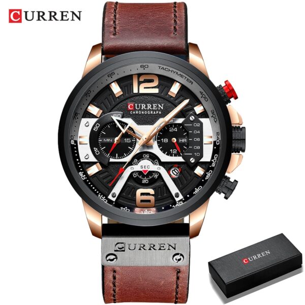 New Casual Sport Watches for Men Top Brand Luxury Military Leather Wrist Watch Man Clock Fashion Chronograph Wristwatch - Image 14