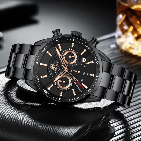 New Watch Top Brand Casual Sport Chronograph Men Watches Stainless Steel Wristwatch Big Dial Waterproof Quartz Clock - Image 13