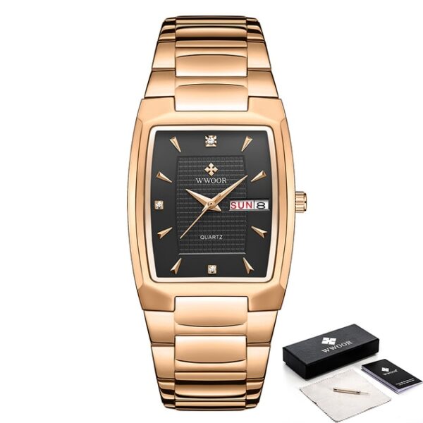 New Square Watch Men - Luxury Stainless Steel Gold Quartz Wristwatch - Image 11