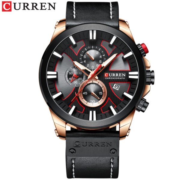 CURREN Watch Chronograph Sport Mens Watches Quartz Clock Leather Male Wristwatch Relogio Masculino Fashion Gift for Men - Image 12