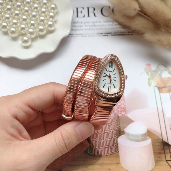 New Women Luxury Brand Watch Snake Quartz Ladies Gold Watch Diamond Wristwatch Female Fashion Bracelet Watches Clock reloj mujer - Image 9