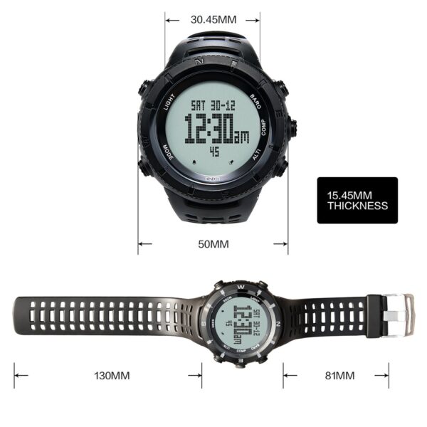 Professional Climbing Hiking Wristwatches Altimeter Barometer Compass Men Digital Sports Watch 50M Waterproof - Image 3