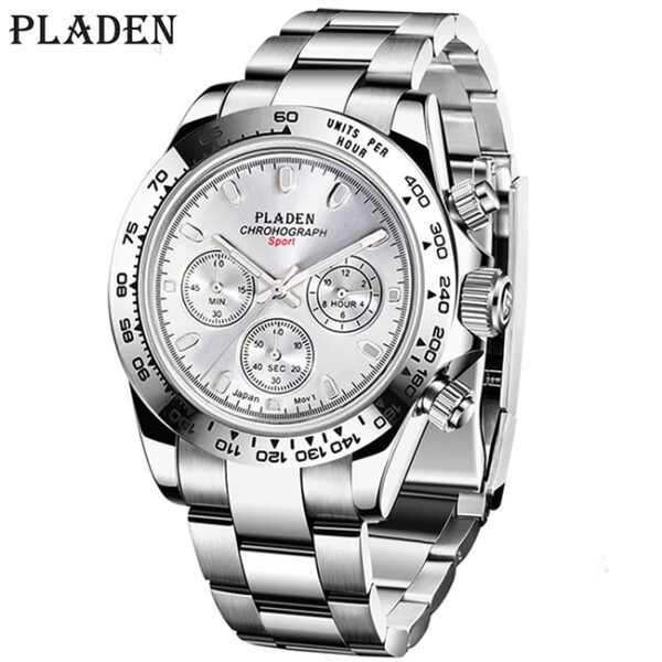 New Watch For Men Luxury Stainless Steel Chronograph Sport Wristwatch Business Luminous Dive male Clock - Image 4