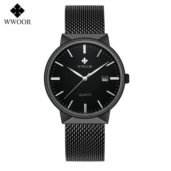 Men Simple Slim Watches Luxury Brand Gold Steel Mesh Ultra Thin Waterproof Date Wrist Watch Men Golden Clock With Box - Image 18