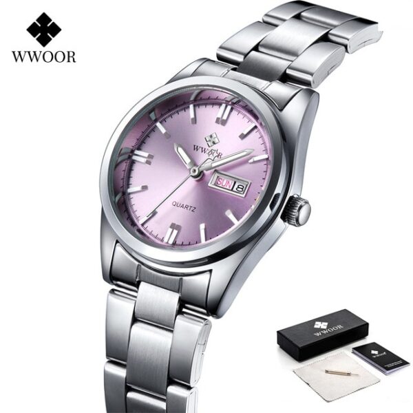 Ladies Watches Waterproof Quartz Silver Clock Women Automatic Date Dress Wrist Watch Reloj Mujer - Image 9