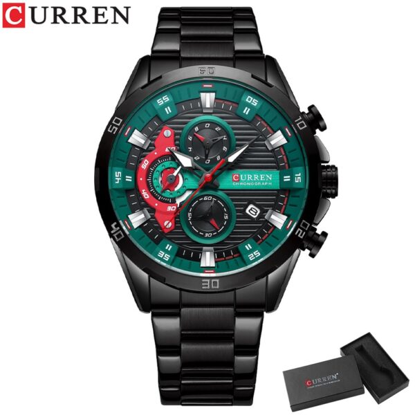 Chronograph Men Watches for Sport Casual Stainless Steel Luminous Wristwatches for Male Creative Design Quartz Clock - Image 9