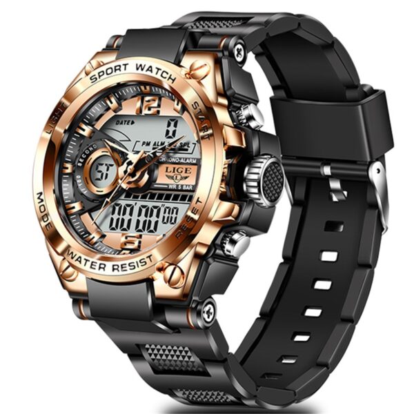 LIGE Men Military Watch Top Brand 50m Waterproof Wristwatch LED Alarm Clock Sport Watch Male relogios masculino Sport Watch Men - Image 7