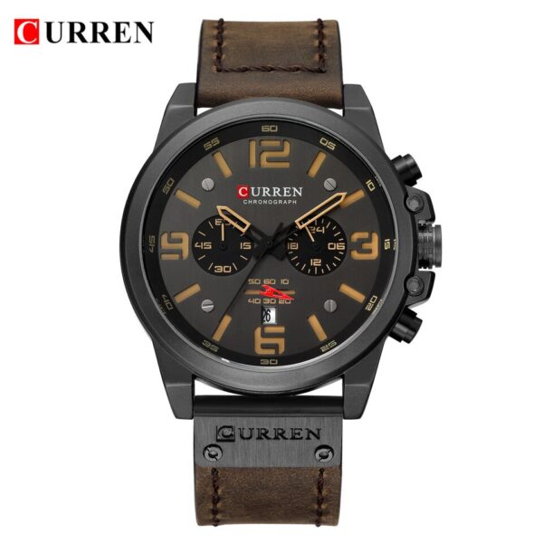 Men Watches Top Luxury Brand Waterproof Sport Wrist Watch Chronograph Quartz Military Genuine Leather Relogio Masculino - Image 2