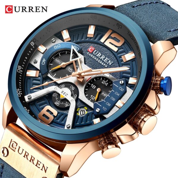 New Casual Sport Watches for Men Top Brand Luxury Military Leather Wrist Watch Man Clock Fashion Chronograph Wristwatch - Image 12