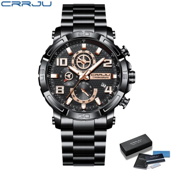 Men Watches Big Dial Waterproof Stainless Steel with Luminous hands Date Sport Chronograph Watches Relogio Masculino - Image 2