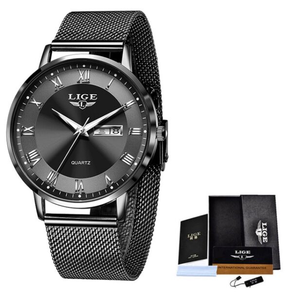 LIGE Brand Women Watches Ultra-thin Luxury Quartz Watch Fashion Ladies Clock Stainless Steel Waterproof Calendar Week Wristwatch - Image 10