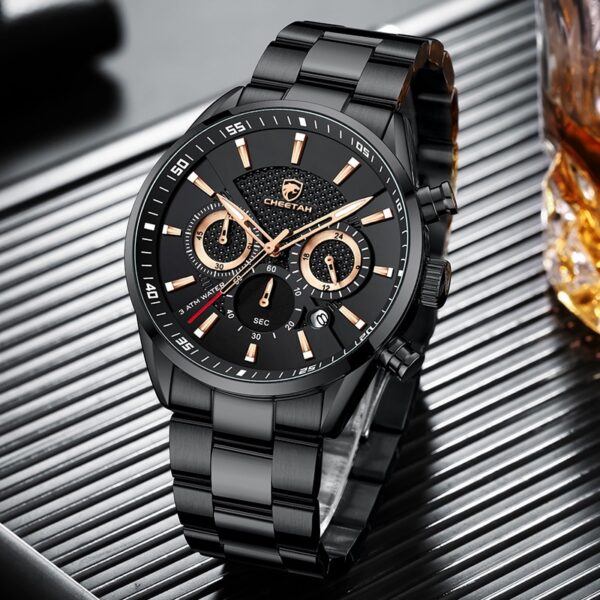 New Watch Top Brand Casual Sport Chronograph Men Watches Stainless Steel Wristwatch Big Dial Waterproof Quartz Clock - Image 4