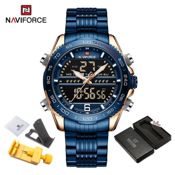 Sport Men Wrist Watch Digital Waterproof Quartz Chronograph Stainless Steel Clock Male Relogio Masculino - Image 15