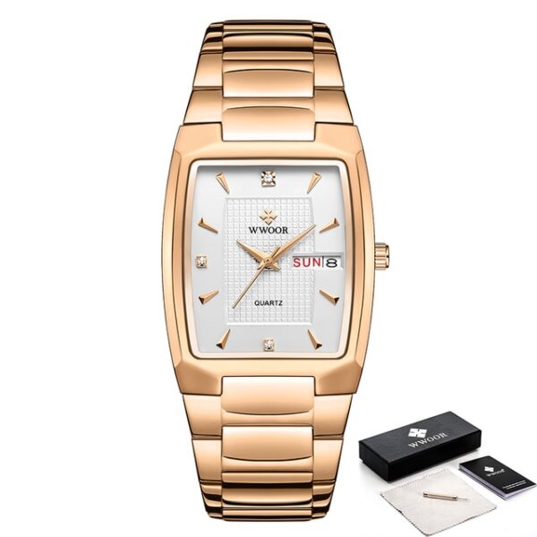 New Square Watch Men - Luxury Stainless Steel Gold Quartz Wristwatch - Image 13