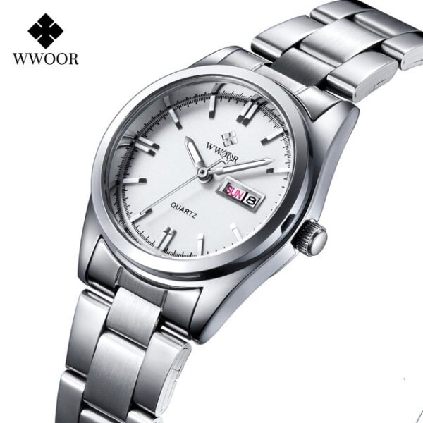 Ladies Watches Waterproof Quartz Silver Clock Women Automatic Date Dress Wrist Watch Reloj Mujer - Image 2