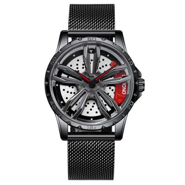 Men Rim Hub Watches Sports Car Men Watch Rotation Waterproof Sport Stainless Steel Wheel Wristwatch Car Quartz Men Watches - Image 4