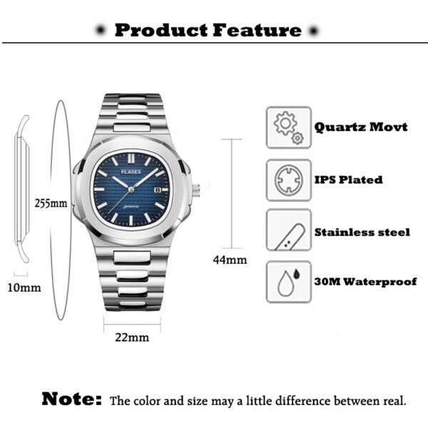 New Business Men Watch Luxury Fashion Luminous Quartz Wristwatch Male Stainless Steel Waterproof Calendar Watches For Men - Image 12