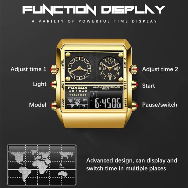 New Creative Square Watch Men Top Brand Luxury Digital Watch Fashion Dual Display Watches For Men Relogio Masculino - Image 9