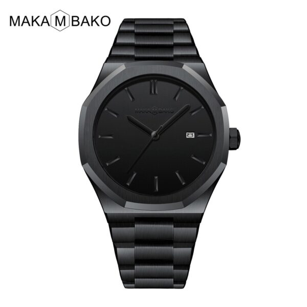 Original Top Brand All Black Stainless Steel Men Wristwatch Classic Business Waterproof Japan Movement Quartz Watch For Men - Image 2