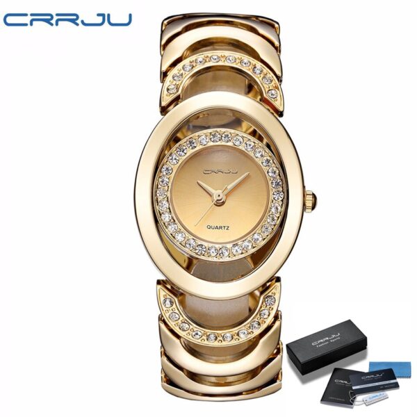 Gold Watch Women Luxury Brand bracelet Ladies Quartz Watch Gifts For Girl Full Stainless Steel Rhinestone wristwatches whatch - Image 4