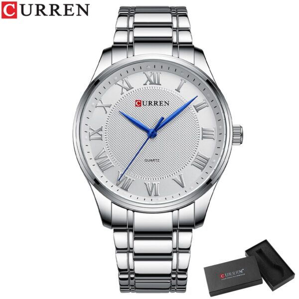 Classic Casual Watch for Men with Stainless Steel Band Simple Quartz Wristwatches with Rome Numbers for Business Man - Image 2