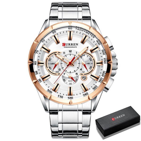 Men Watches Top Brand Luxury Chronograph Quartz Men Watch Waterproof Sport Wrist Watch Men Stainless Steel Male Clock - Image 6