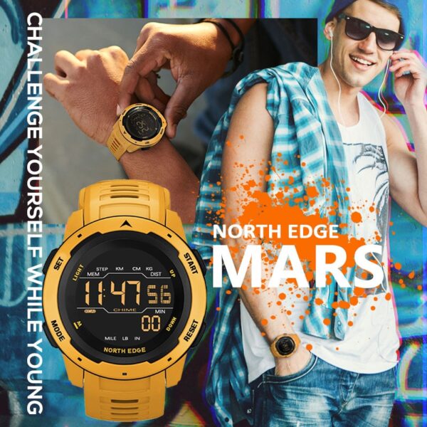 New Men Digital Watch Sports Watches Dual Time Pedometer Alarm Clock Waterproof 50M Digital Watch Military Clock - Image 3