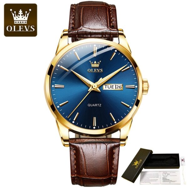 New Elite Mens Quartz Watches Business Dress Waterproof Wristwatch Men Luxury Breathable Leather Sports watch men Gifts - Image 8