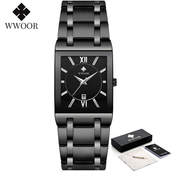 Relogio Masculino WWOOR Gold Watch Men Square Mens Watches Top Brand Luxury Golden Quartz Stainless Steel Waterproof Wrist Watch - Image 15