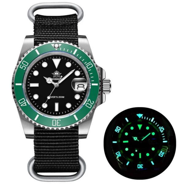 Men Luxury Quartz Watch 200m diver watches 41mm Ceramic Bezel Calendar Display Luminous Watches Men watch - Image 4