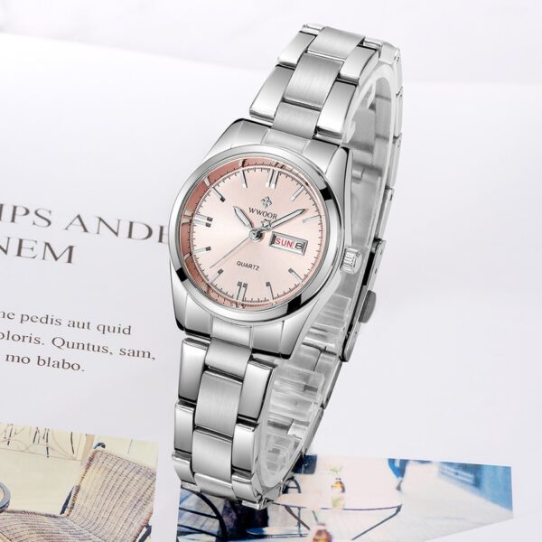 Ladies Watches Waterproof Quartz Silver Clock Women Automatic Date Dress Wrist Watch Reloj Mujer - Image 6