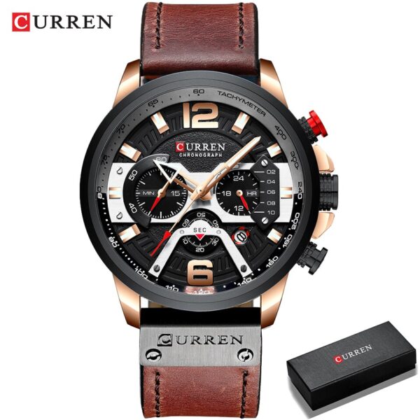 Men Watches Top Brand Luxury Blue Leather Chronograph Sport Watch For Men Fashion Date Waterproof Clock Reloj Hombre - Image 7