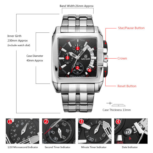 Men Watches Top Brand Luxury Quartz Watch Men  Steel Date Waterproof Sport Watch Relogio Masculino - Image 2