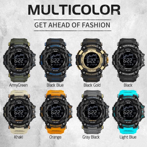 New Men Watch Military Waterproof Sport WristWatch Digital Stopwatches For Men 1802 Military Electronic Watches Male Clock - Image 9