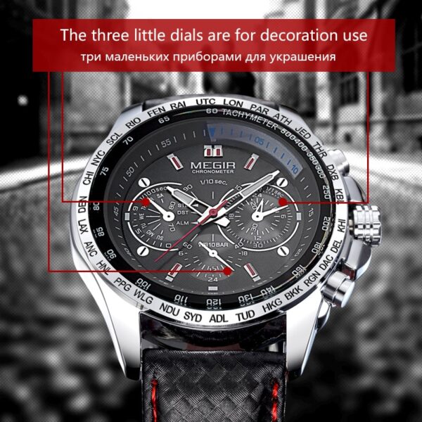 Man Quartz wristwatch brand waterproof leather watches for men casual black watch for male - Image 7