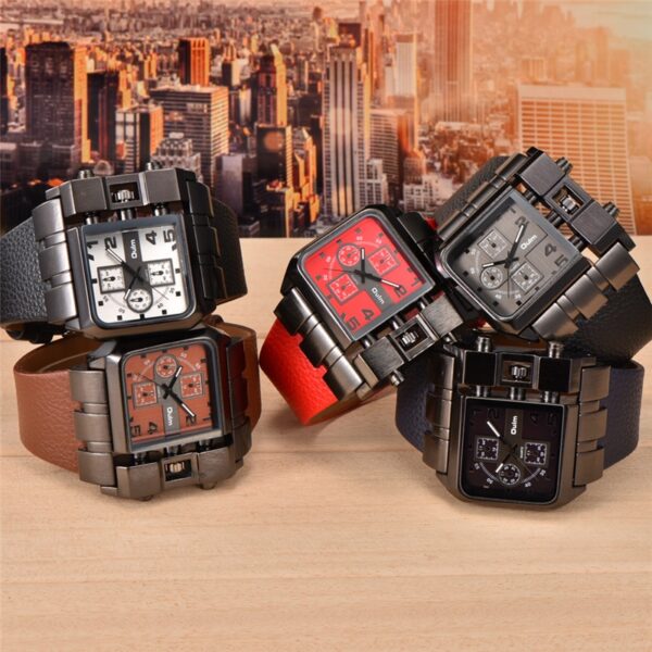 Casual Wristwatch Square Dial Wide Strap Men Quartz Watch Luxury Brand Male Clock Super Big Men Watches montre homme - Image 5