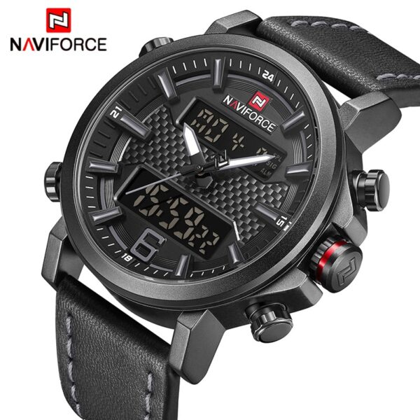 Men Sports Watches Men Quartz LED Digital Clock Top Brand Luxury Male Fashion Leather Waterproof Military Wrist Watch