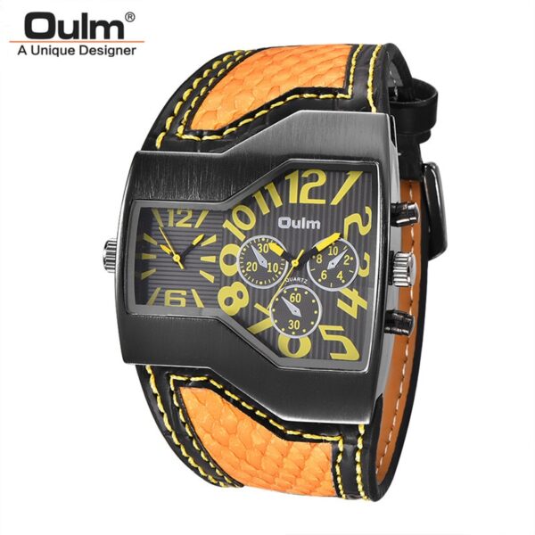 Classic Style Two Time Zone Men Watches PU Leather Wristwatch Male Quartz Clock Casual Man Hours relogio masculino - Image 9