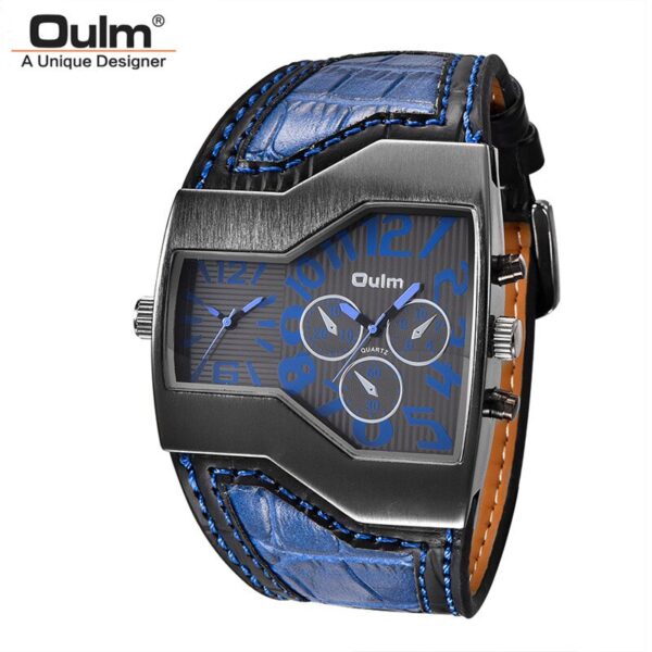 Classic Style Two Time Zone Men Watches PU Leather Wristwatch Male Quartz Clock Casual Man Hours relogio masculino - Image 10