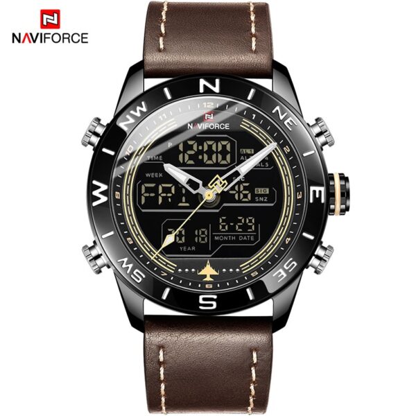 Luxury Brand Men NAVIFORCE 9144 Army Military Watch Digital Leather Sport waterproof Watches Quartz Men Clock Relogio Masculino - Image 14