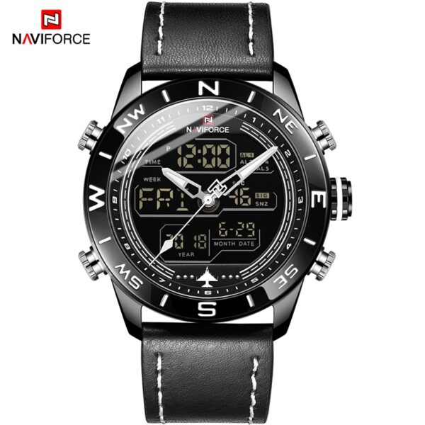 Luxury Brand Men NAVIFORCE 9144 Army Military Watch Digital Leather Sport waterproof Watches Quartz Men Clock Relogio Masculino - Image 13