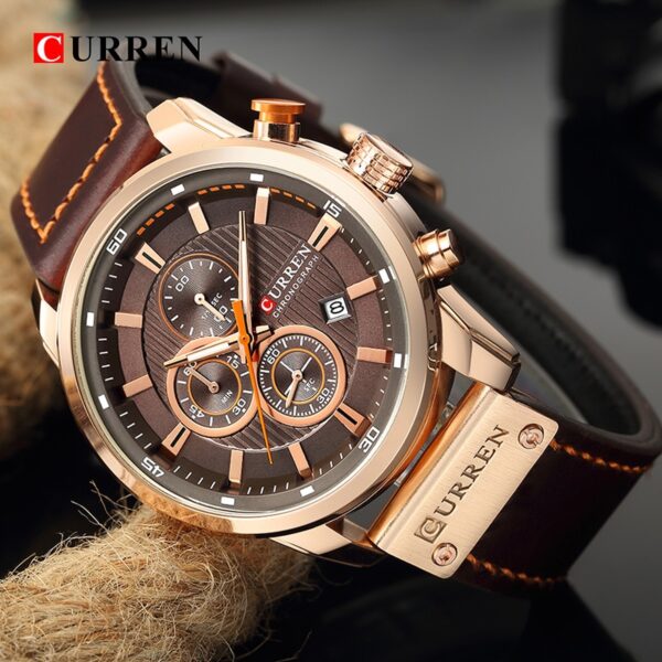 New Men Leather Sports Watches Men's Army Military Quartz Wristwatch Chronograph Male Clock Relogio Masculino - Image 16